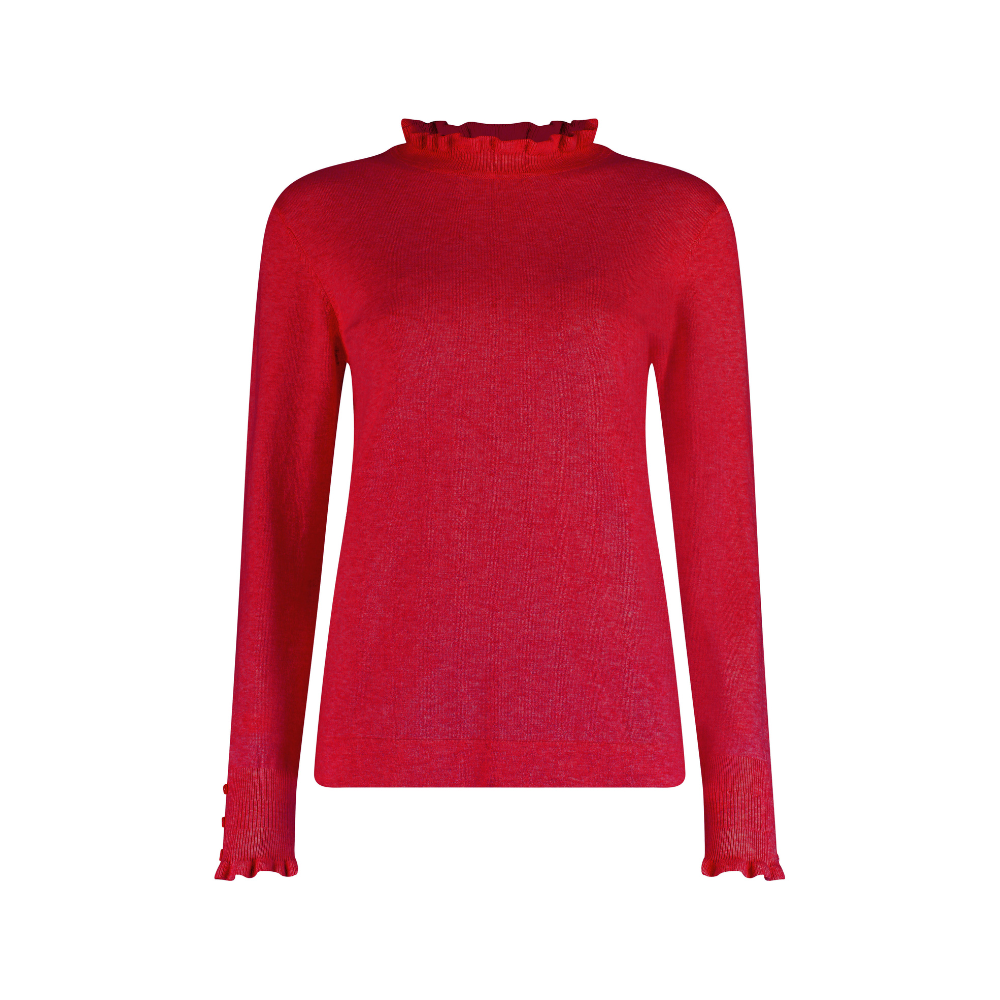 Mock neck w/frills