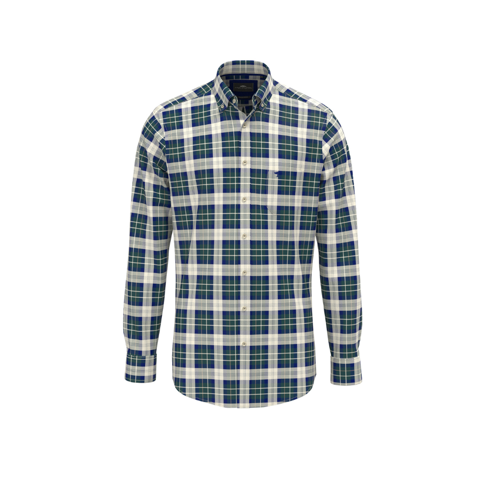 Shirt check washed oxford